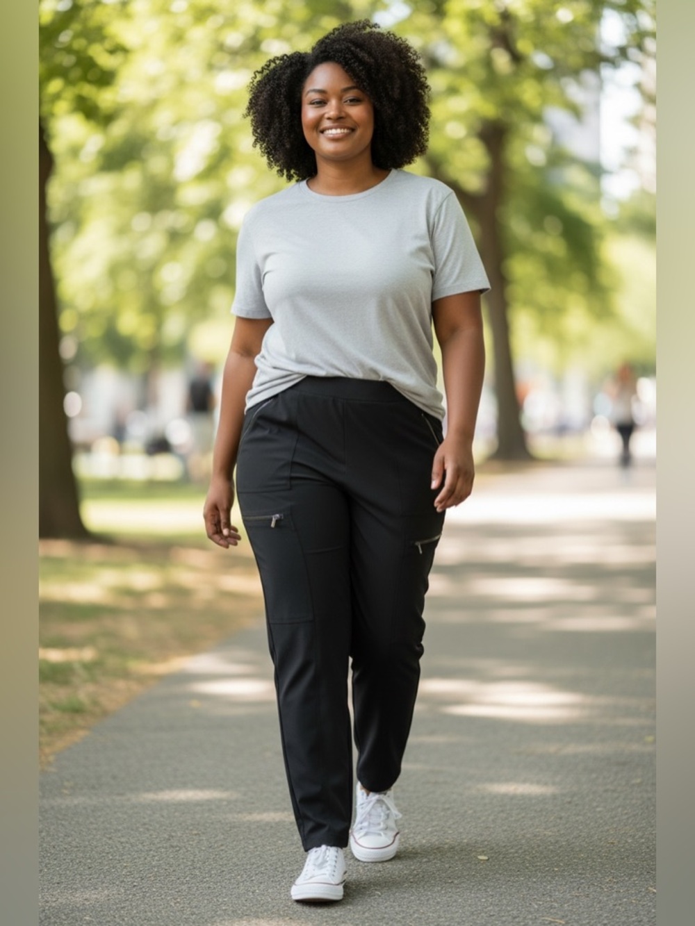 Athleta Venture Pant Black Athletic Zip‎ Pocket Stretch Size 14